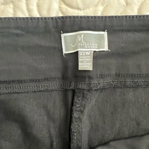 JM Collection 2 Black and White Straight Leg Pants - Picture 7 of 16